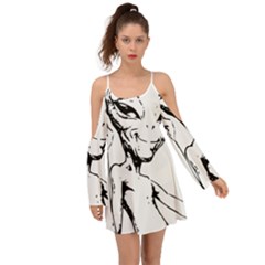 Paul Alien Kimono Sleeves Boho Dress by KenArtShop