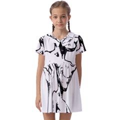 Paul Alien Kids  Asymmetric Collar Dress by KenArtShop