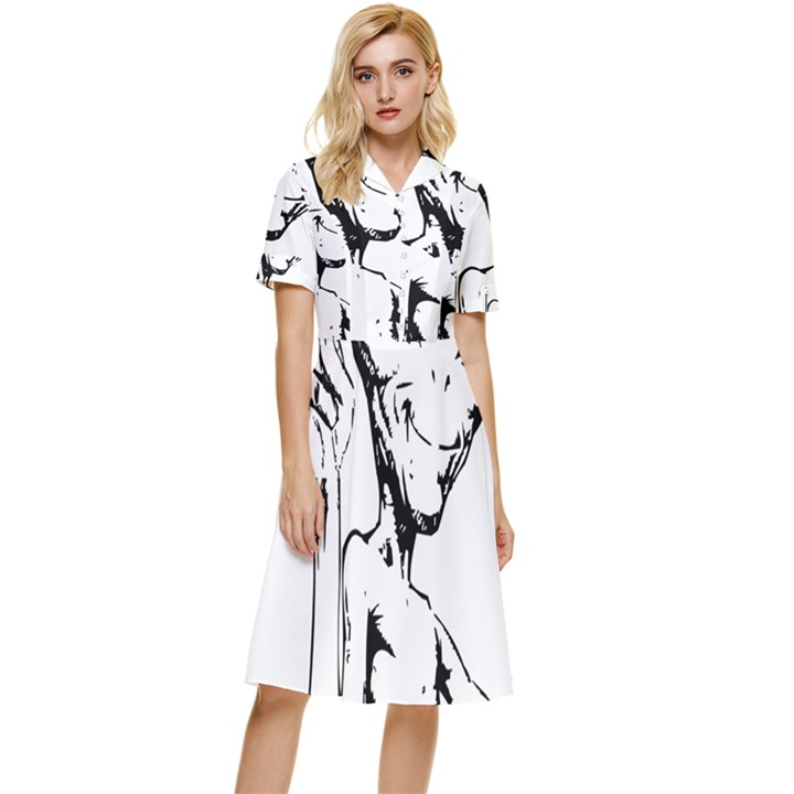 Paul Alien Button Top Knee Length Dress