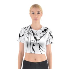 Paul Alien Cotton Crop Top by KenArtShop