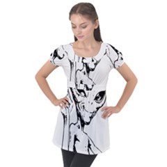 Paul Alien Puff Sleeve Tunic Top