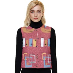 50s Women s Short Button Up Puffer Vest