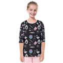 Witch Goth Pastel Pattern Kids  Quarter Sleeve Raglan Tee View1