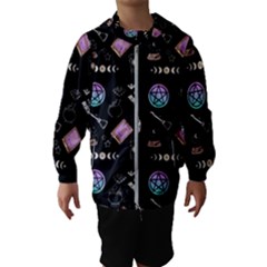 Witch Goth Pastel Pattern Kids  Hooded Windbreaker