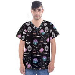 Witch Goth Pastel Pattern Men s V-neck Scrub Top