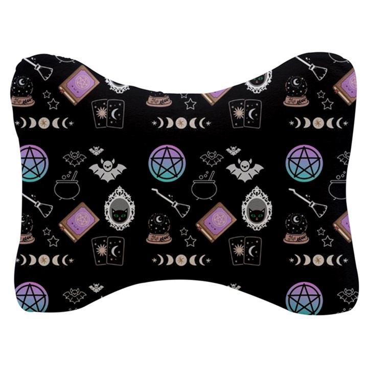 Witch Goth Pastel Pattern Velour Seat Head Rest Cushion