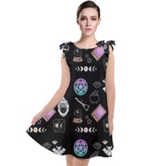 Witch Goth Pastel Pattern Tie Up Tunic Dress