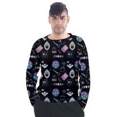 Witch Goth Pastel Pattern Men s Long Sleeve Raglan Tee