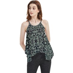 Initricate Ornate Abstract Print Flowy Camisole Tank Top