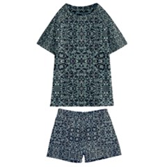 Initricate Ornate Abstract Print Kids  Swim Tee And Shorts Set by dflcprintsclothing