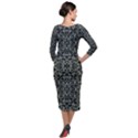 Initricate Ornate Abstract Print Quarter Sleeve Midi Velour Bodycon Dress View2