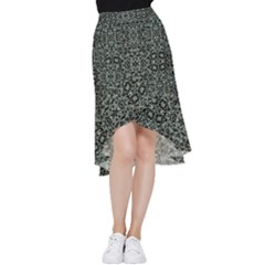 Initricate Ornate Abstract Print Frill Hi Low Chiffon Skirt by dflcprintsclothing