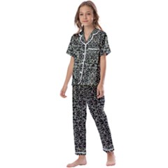 Initricate Ornate Abstract Print Kids  Satin Short Sleeve Pajamas Set