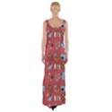 50s Small Print Thigh Split Maxi Dress View2