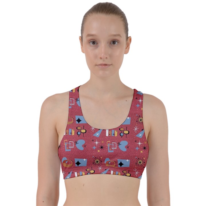 50s Small Print Back Weave Sports Bra