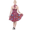 50s Small Print Halter Party Swing Dress  View2