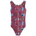 50s Small Print Kids  Cut-Out Back One Piece Swimsuit View1