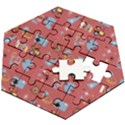 50s Small Print Wooden Puzzle Hexagon View2