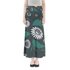 Folk Flowers Pattern Full Length Maxi Skirt by Eskimos