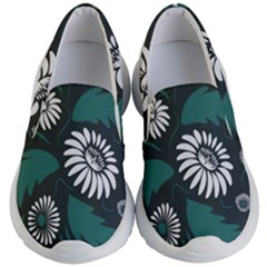 Folk Flowers Pattern Kids Lightweight Slip Ons by Eskimos