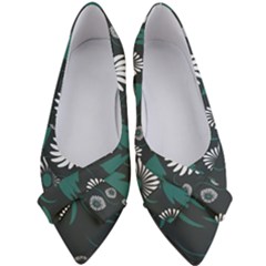 Folk Flowers Pattern Women s Bow Heels by Eskimos