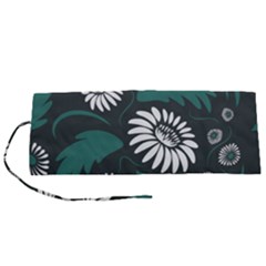 Folk Flowers Pattern Roll Up Canvas Pencil Holder (s) by Eskimos