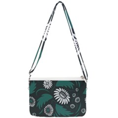 Folk Flowers Pattern Double Gusset Crossbody Bag by Eskimos