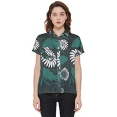 Folk Flowers Pattern Short Sleeve Pocket Shirt by Eskimos