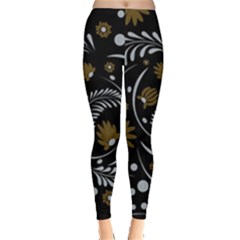 Folk Flowers Pattern Leggings  by Eskimos