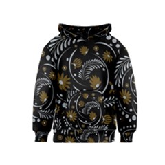 Folk Flowers Pattern Kids  Pullover Hoodie by Eskimos