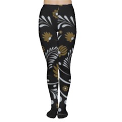 Folk Flowers Pattern Tights