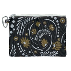 Folk Flowers Pattern Canvas Cosmetic Bag (xl) by Eskimos