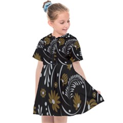 Folk Flowers Pattern Kids  Sailor Dress by Eskimos