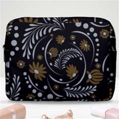 Folk Flowers Pattern Make Up Pouch (large) by Eskimos