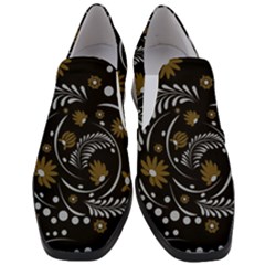 Folk Flowers Pattern Women Slip On Heel Loafers by Eskimos