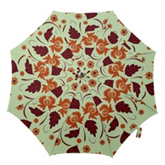 Folk Flowers Pattern Hook Handle Umbrellas (small) by Eskimos