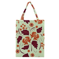 Folk Flowers Pattern Classic Tote Bag by Eskimos