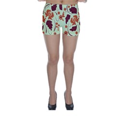 Folk Flowers Pattern Skinny Shorts by Eskimos