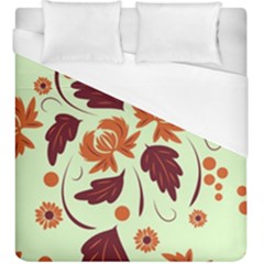 Folk Flowers Pattern Duvet Cover (king Size) by Eskimos