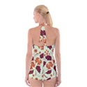 Folk flowers pattern Boyleg Halter Swimsuit  View2