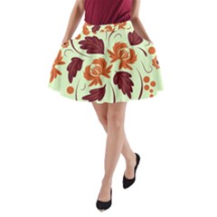 Folk Flowers Pattern A-line Pocket Skirt by Eskimos