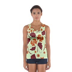 Folk Flowers Pattern Sport Tank Top  by Eskimos