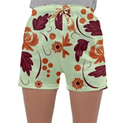 Folk Flowers Pattern Sleepwear Shorts by Eskimos