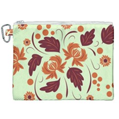 Folk Flowers Pattern Canvas Cosmetic Bag (xxl) by Eskimos