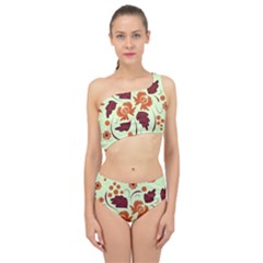 Folk Flowers Pattern Spliced Up Two Piece Swimsuit by Eskimos