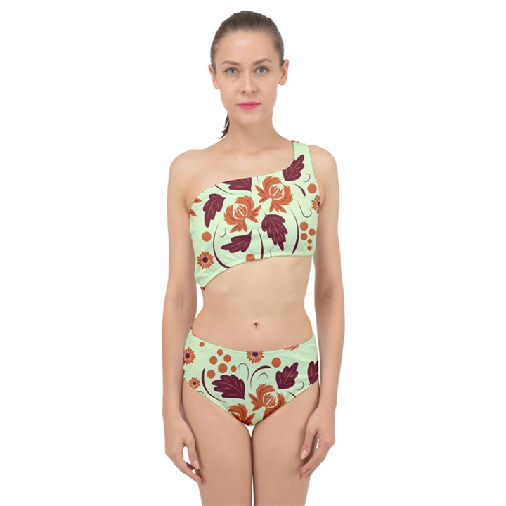 Folk flowers pattern Spliced Up Two Piece Swimsuit