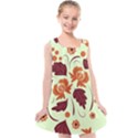 Folk flowers pattern Kids  Cross Back Dress View1