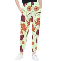 Folk Flowers Pattern Tapered Pants