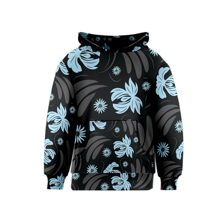 Folk flowers pattern Kids  Pullover Hoodie