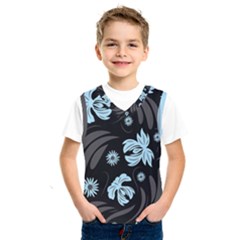 Folk Flowers Pattern Kids  Basketball Tank Top by Eskimos